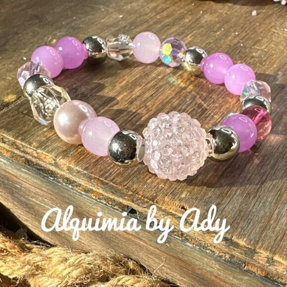 PINK JADE MAXIMALIST BRACELET - Picture 1 of 1